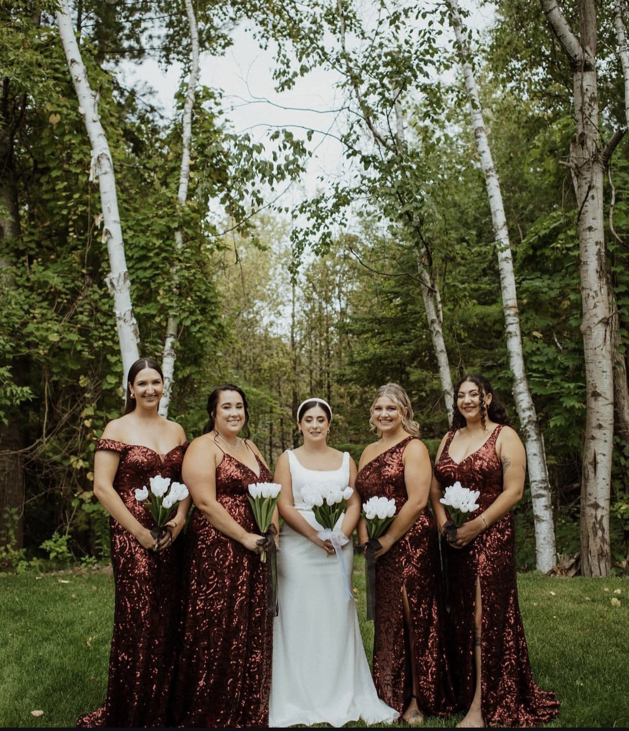 Bride with bridal party by AK Artistry